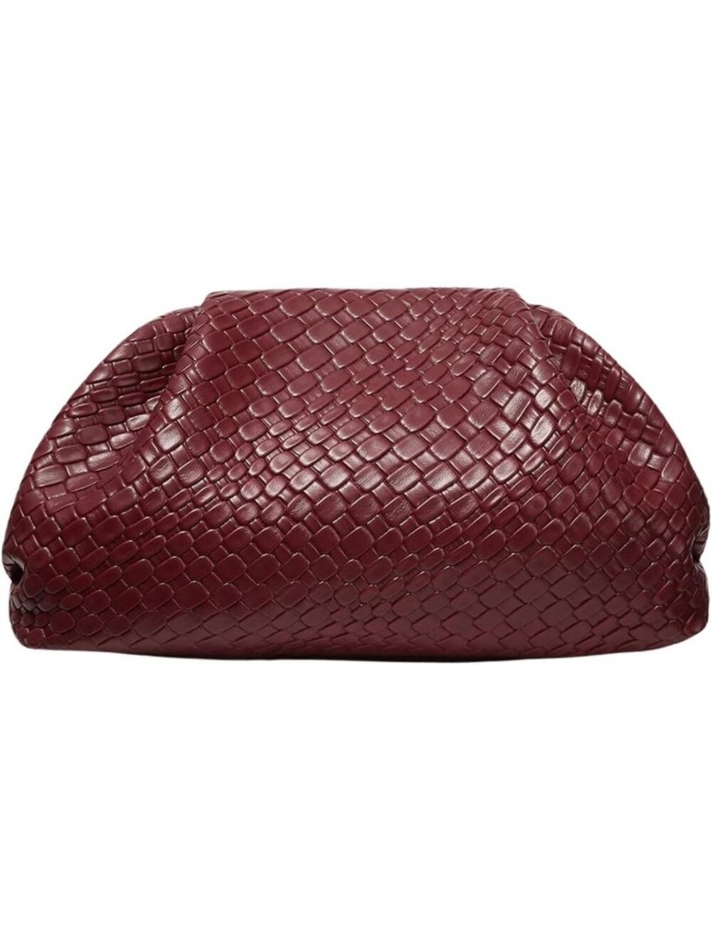 Elegant Faux Leather Dumpling Clutch Purse | Women's Woven Evening Handbag